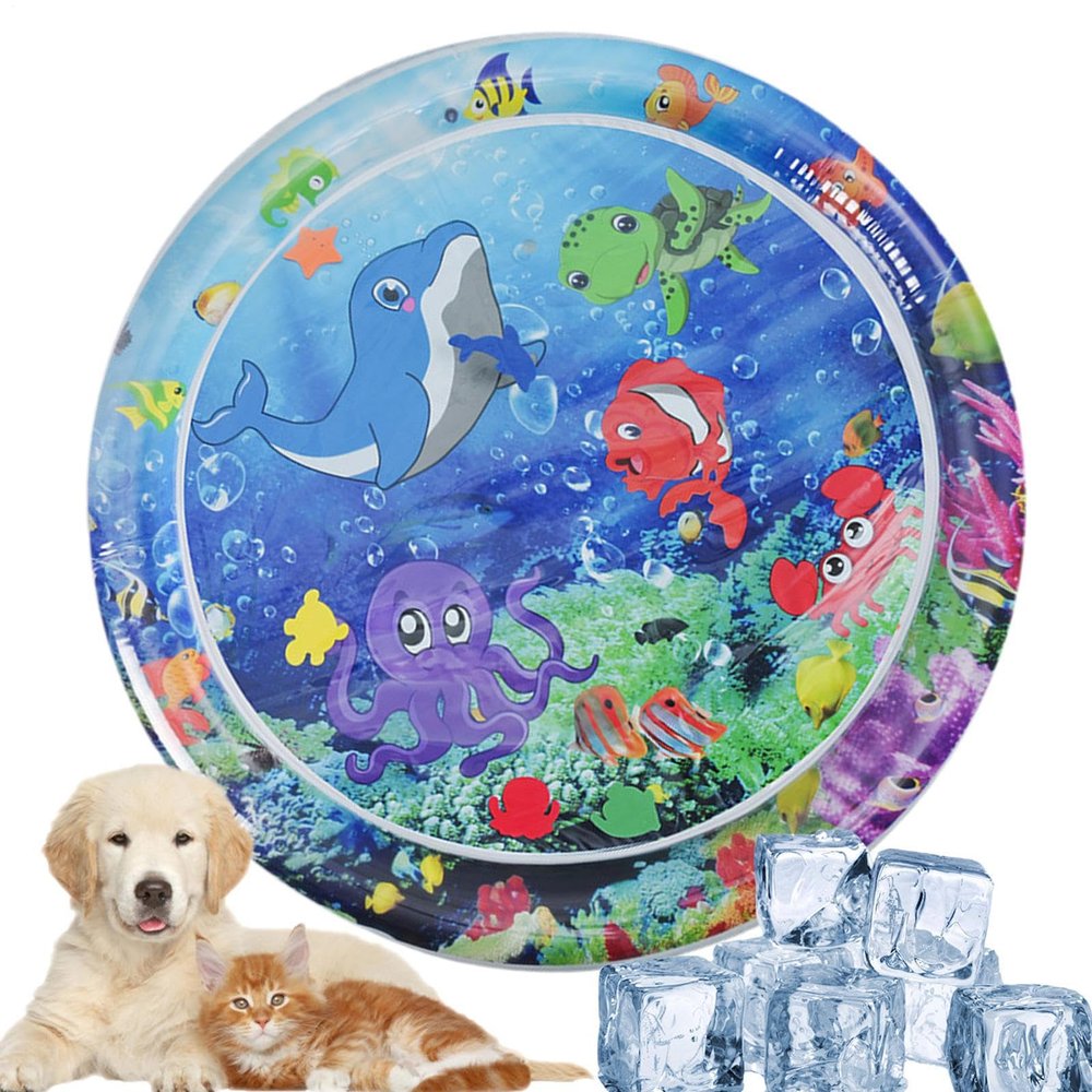Water Mat for Cats, 100 cm, Inflatable Cat Play Mat