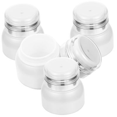 NULYLU 4-Piece Empty Lotion Containers with Press Pumps for Face Creams, Travel Cosmetics, Skincare and More
