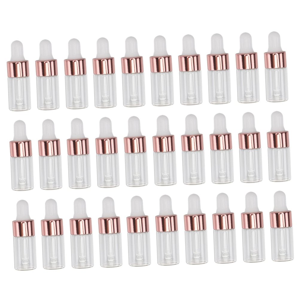 BAZEITFLOW 30-Piece Clear Glass Dropper Bottles for Essential Oils