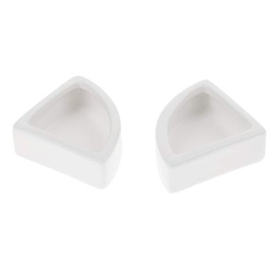 2 x Ceramic Reptile Feeders, White, Size M