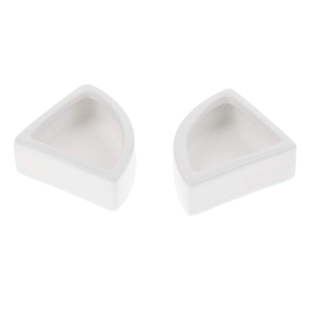 2 x Ceramic Reptile Feeders, White, Size M