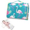 Elegant Reusable Flamingo Baby Changing Pad with Pillow and Tissue Pocket view 2