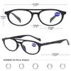 KOOSUFA Round Pilot Blue-Light Reading Glasses, Black, +4.0 view 2