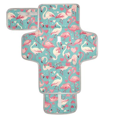 Flamigo Vintage Valentines Reusable Wipeable Baby Changing Pad with Wipe Pocket