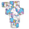 Reusable Baby Diaper Changing Pad with Cartoon Unicorns, Pocket, and Built-In Pillow view 1
