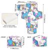 Reusable Baby Diaper Changing Pad with Cartoon Unicorns, Pocket, and Built-In Pillow view 4