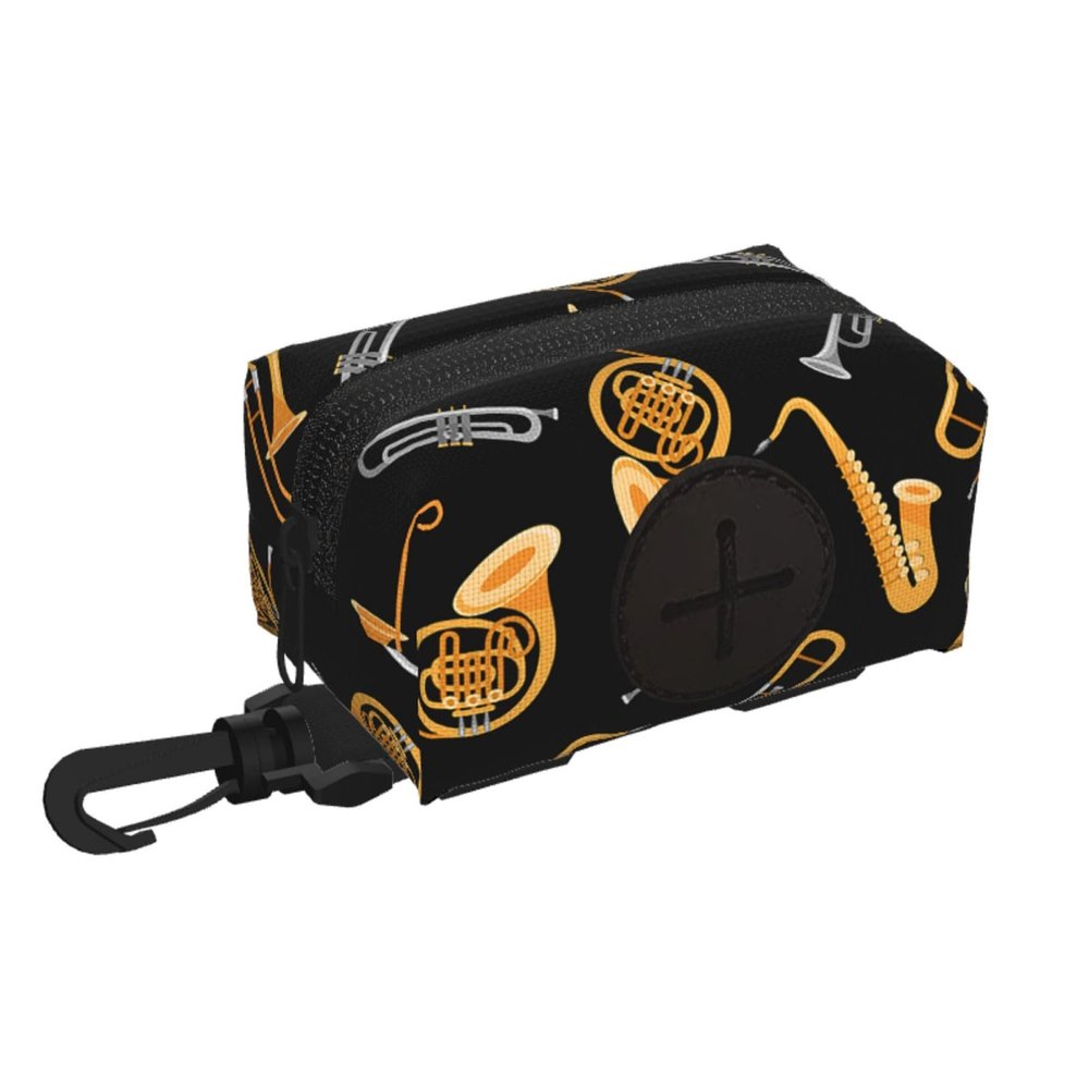 Saxophone Trombone Music Black, Dog Poop Bag Holder and Dispenser