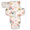 Reusable Wipeable Baby Changing Mat with Tissue Pocket, Floral Design, Cream, Integrated Pillow view 1