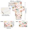 Reusable Wipeable Baby Changing Mat with Tissue Pocket, Floral Design, Cream, Integrated Pillow view 4