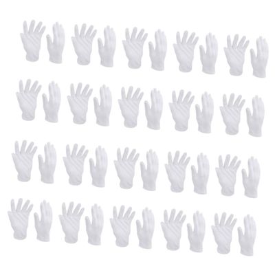 Gatuida Washable White Cotton Gloves, 16 Pairs, Elastic Jewelry and Watch Inspection Gloves