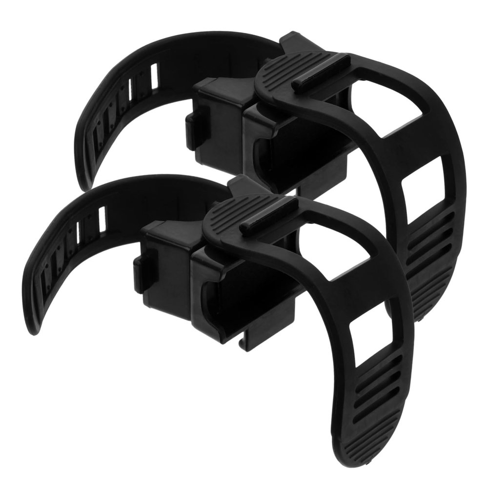 Plastic Cane Holders, 2-Piece Set for Rollators and Wheelchairs, Black
