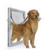 NJIEzhao Large Pet Door with Magnetic Closure, Automatic Closing, Two-Way PVC Flap, White view 1