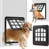 Large Dog Screen Door with Flap, Self-Closing Pet Door, 4-Way Access, Black, S view 2