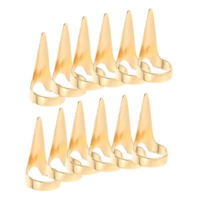 10-Piece Gold Zinc Alloy Hair Sectioning Rings