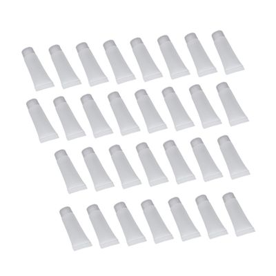 OFFIGAM 30-Piece White 10 ml Cosmetic Squeeze Bottles, PE and PP, Lightweight Frosted Travel Containers for Hand Cream and Makeup Storage