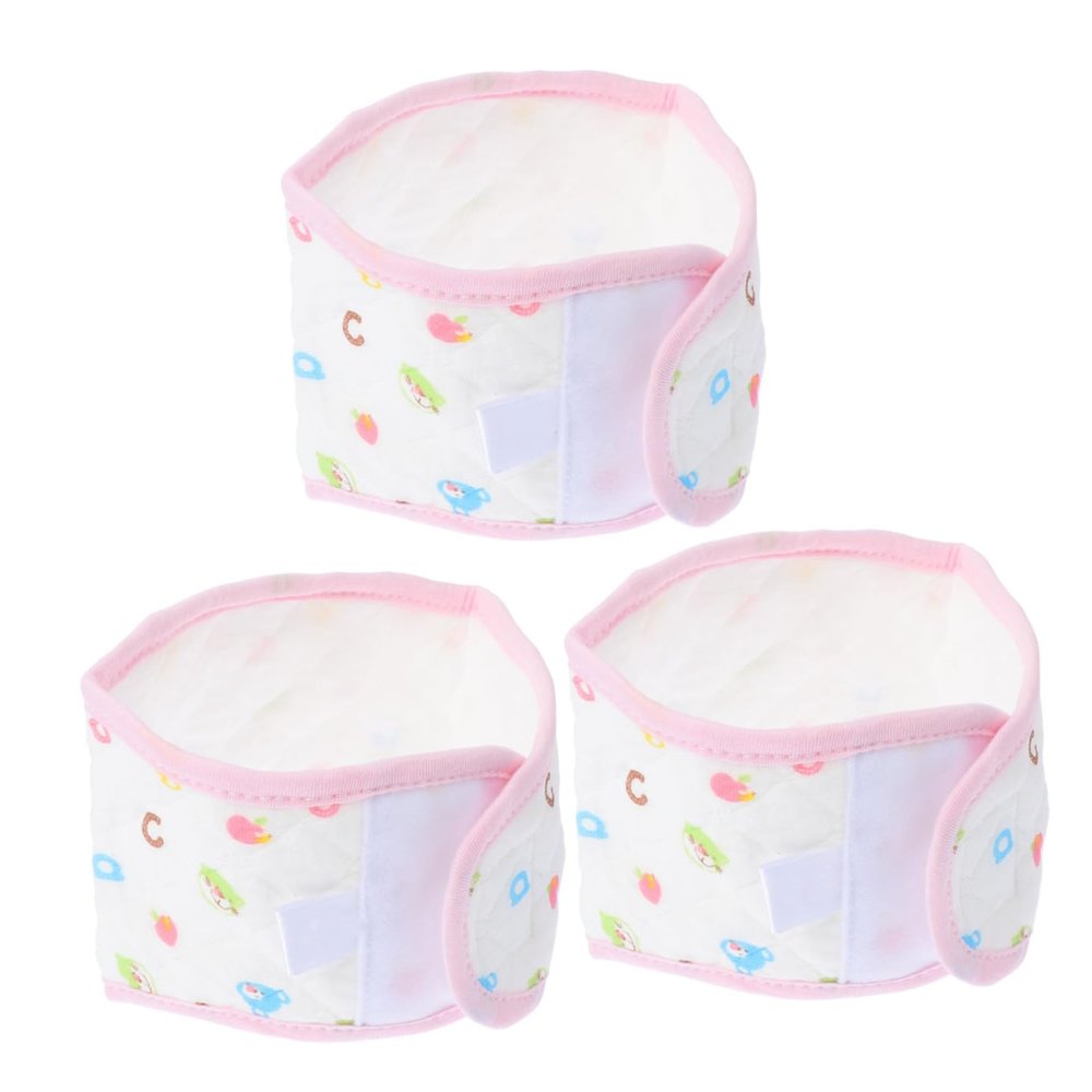 SWOOMEY Cotton Belly Bands for Newborns, 3-Pack, Soft and Comfortable, Pink, for Indoor and Outdoor Use
