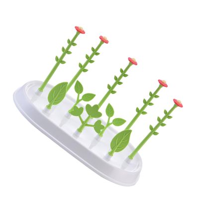 FUNNETOYU Green Flower-Shaped PP Baby Bottle Holder with Drip Tray