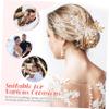Bridal Side Hair Comb with Floral Pattern and Rhinestones, 1 Set, White view 4