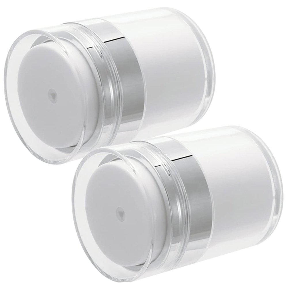 GANAZONO 2-Piece Refillable Cosmetic Cream Containers with Pumps for Travel