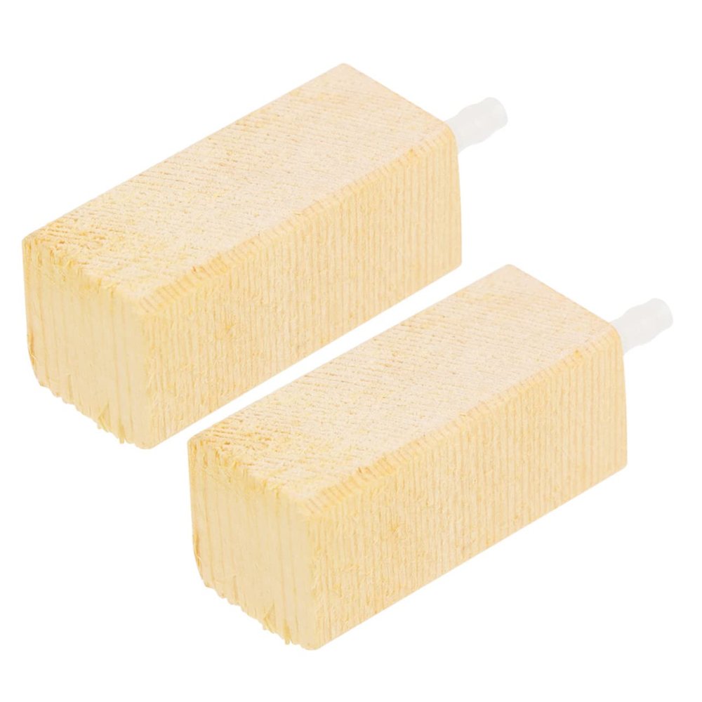 CVUTOVO 2-Pack Wooden Airstones for Aquariums, Fine Bubble Air Diffusers