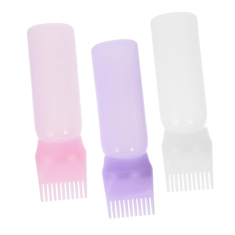 3-Pack Hair Dye Applicator Bottles with Comb, 120 ml, ABS