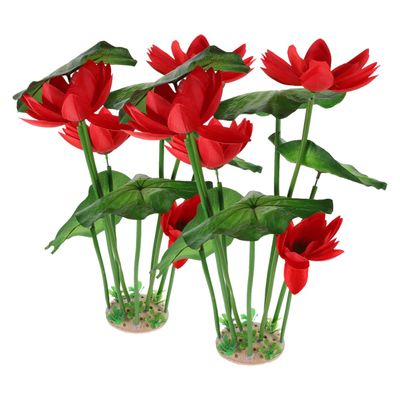 Milisten 2-Piece Artificial Lotus Aquarium Plants