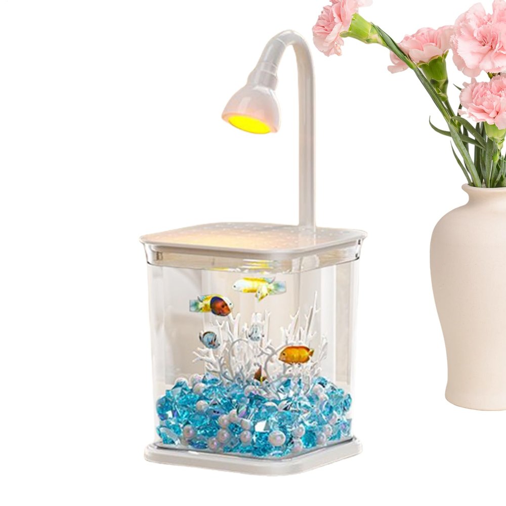 Clear Betta Aquarium with Lighting