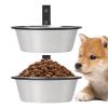 2-Pack Dog Bowls with Wall-Mounted Folding Stand view 1