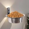 2-Pack Dog Bowls with Wall-Mounted Folding Stand view 3