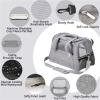 Soft-Sided Cat Carrier, Airline-Ready, Foldable, Escape-Resistant, 44 x 25 x 28 cm, Light Blue view 3