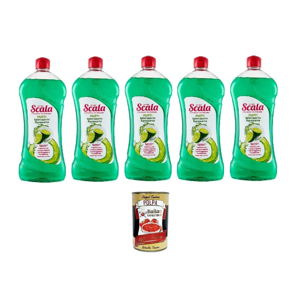 Italian Gourmet Lemon Dishwashing Detergent, 5 × 750 ml