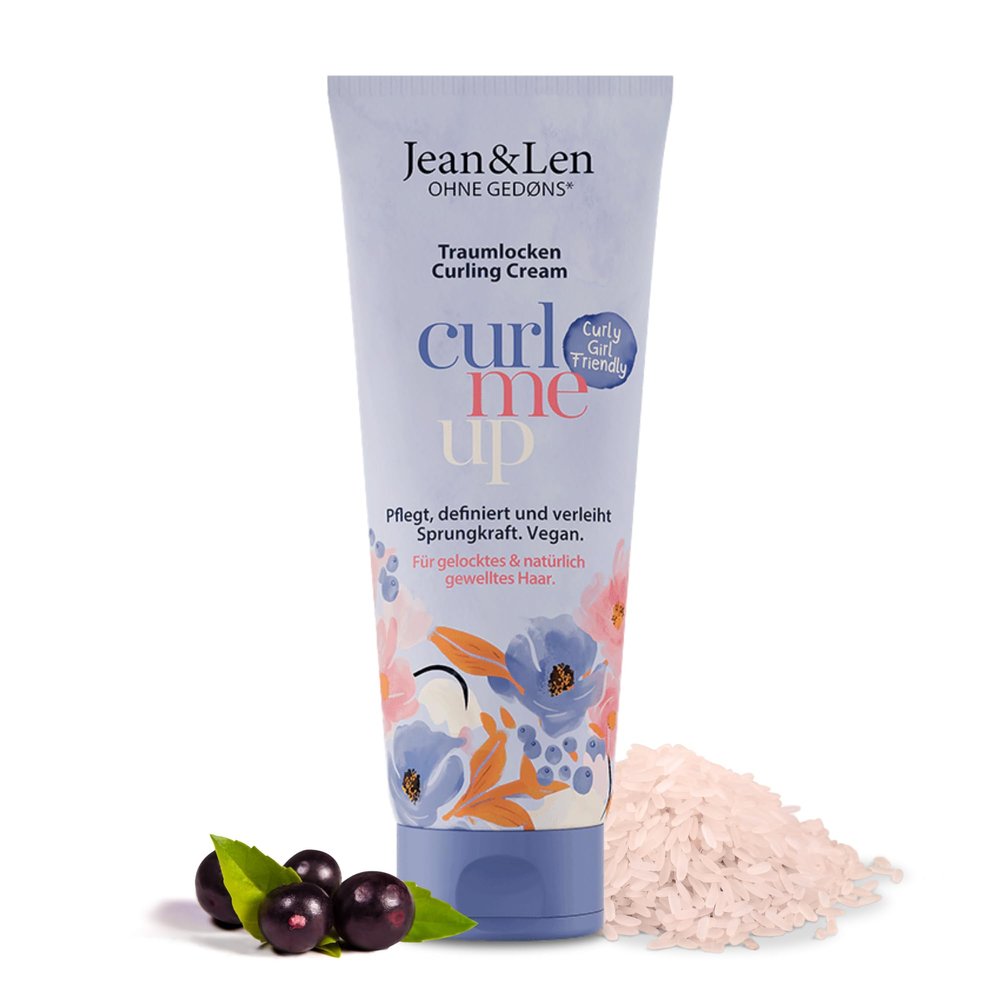 Jean & Len Traumlocken Curling Cream, Rice Water & Açaí Berry, Vegan, 100 ml