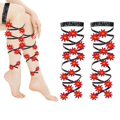 Elegant Elastic Butterfly Leg Wraps with Cross Straps
