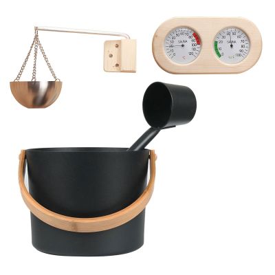 Sauna Bucket and Ladle Set with Aromatherapy Oil Cup