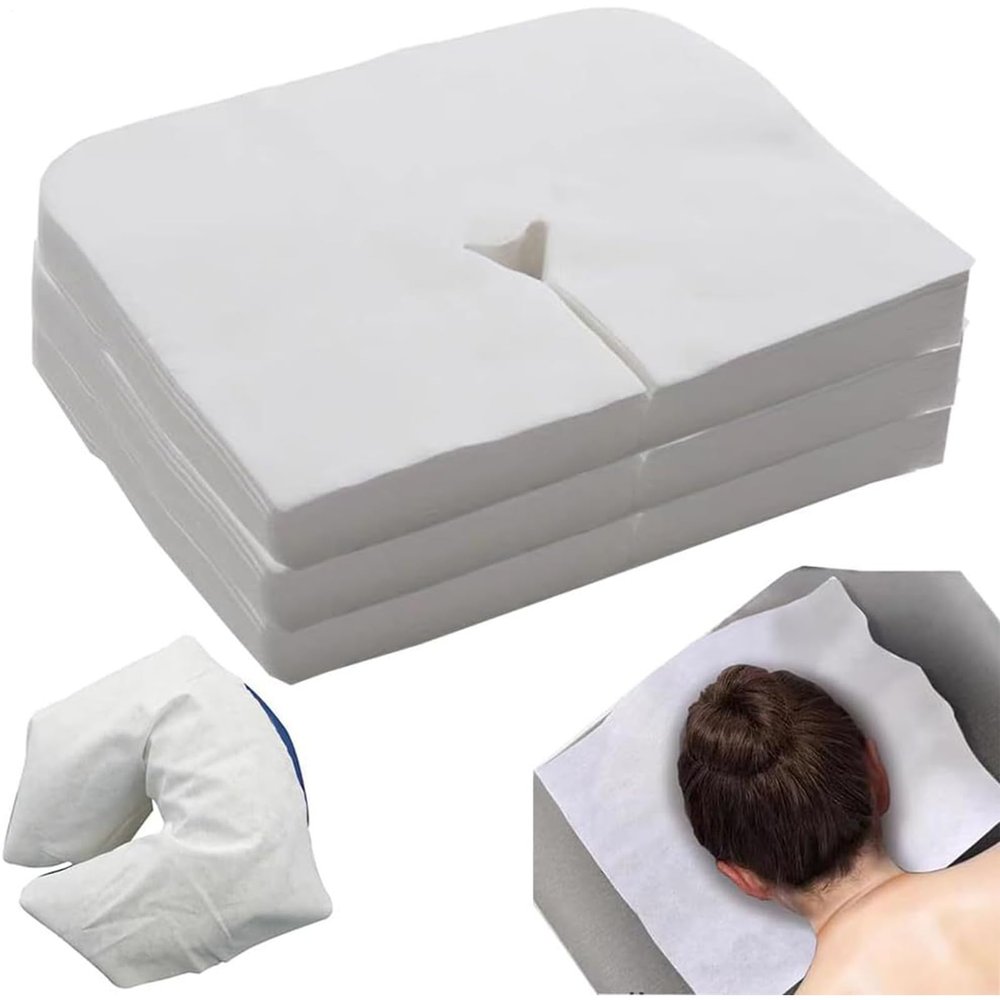 Face Cradle Covers for Massage Tables, 100-Count, Soft Nonwoven