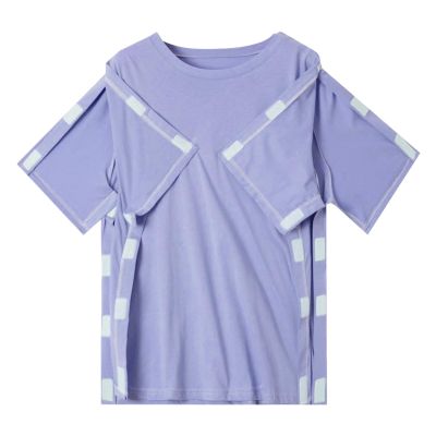 Generic Unisex Shorts with Shoulder Pads and Sleeves for Women with Hook-and-Loop Fasteners for Recovery from Tears and Chemotherapy, Blue, L