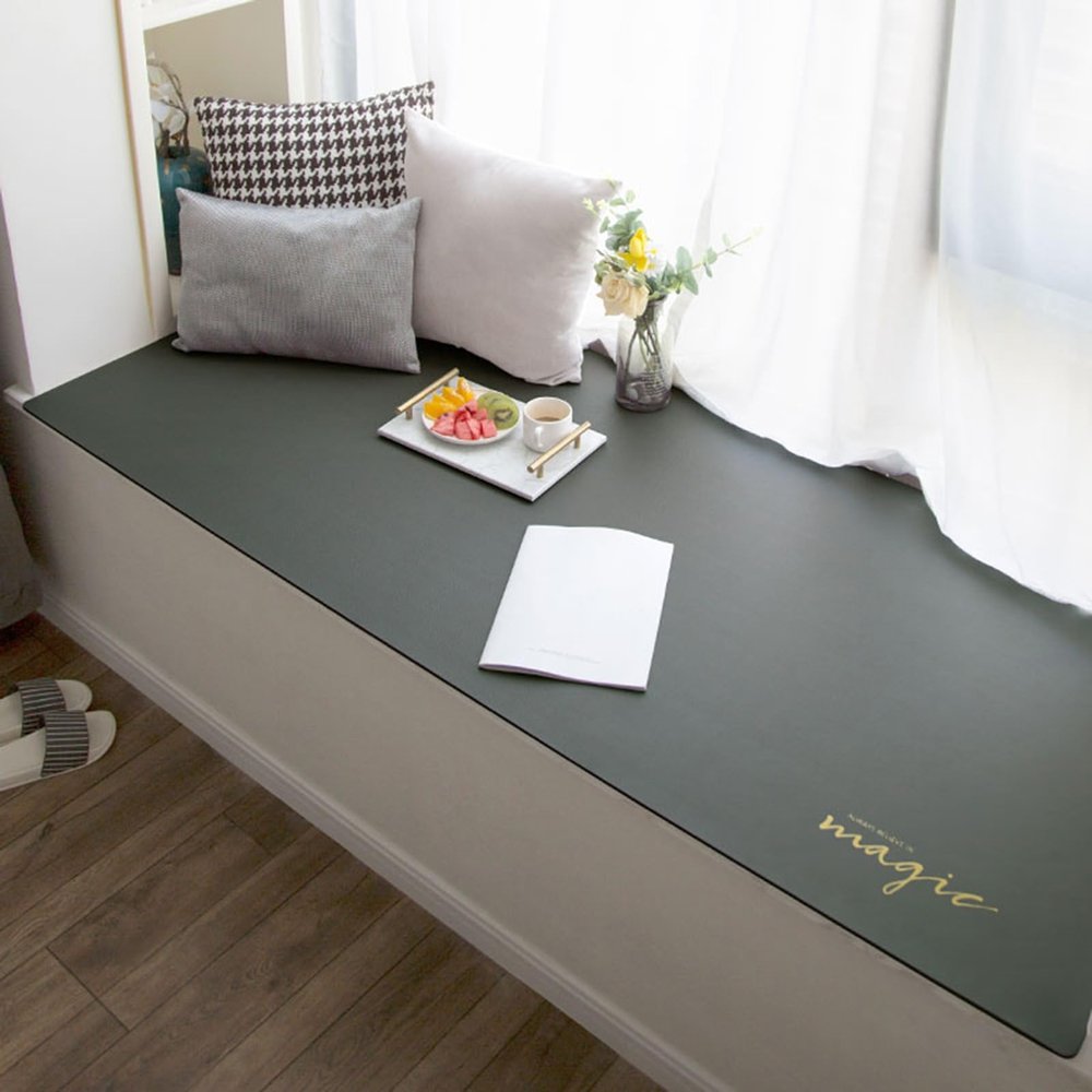 Window Sill Mat, Bay Window Protective Cushion, Gray B, 150 x 70 cm (4.9 x 2.3 ft)