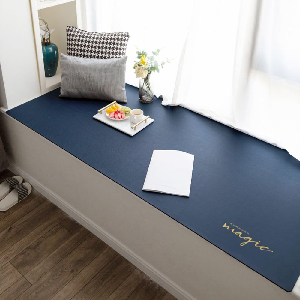 Bay Window Sill Mat, Washable Padded Cover for Cat Scratching and Chewing, Blue A, 330 x 60 cm (10.8 x 2 ft)
