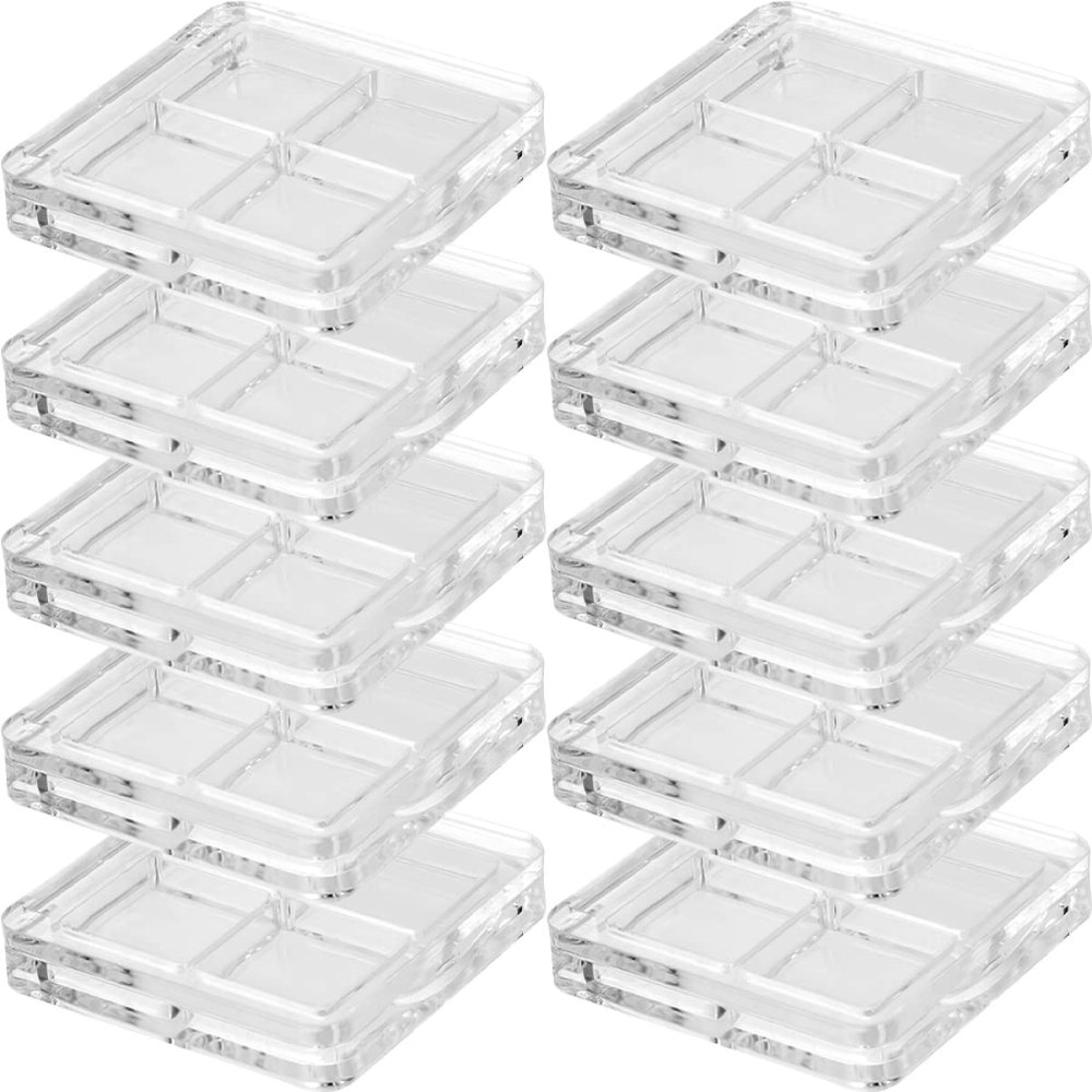 DEARMAMY 10-Pack Empty Eyeshadow Organizer, PS, Lightweight Makeup Storage for Travel and Everyday Use
