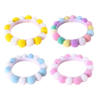 Azxcvbnm Soft Adjustable Pet Collar with Colorful Pom-Poms