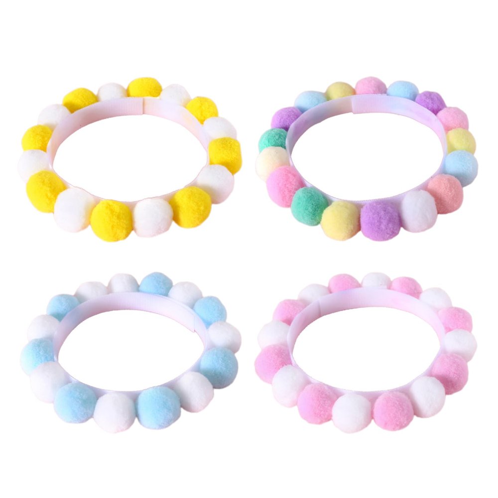 Azxcvbnm Soft Adjustable Pet Collar with Colorful Pom-Poms