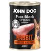 John Dog Rabbit Dog Food - Premium Grain-Free Wet Food with 99% Meat - Monoprotein Complete Food for Adult Dogs - Pure Black Special Edition, 400 g view 1