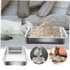 TOYANDONA Portable Stainless Steel Cat Litter Box, Large and Easy to Clean, Open Litter Box for Kittens and Cats in Litter Training view 3