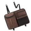 MasYosh Car Backrest Storage Bag, PU Leather Hanging Organizer with Tissue Holder Hook, Brown view 1