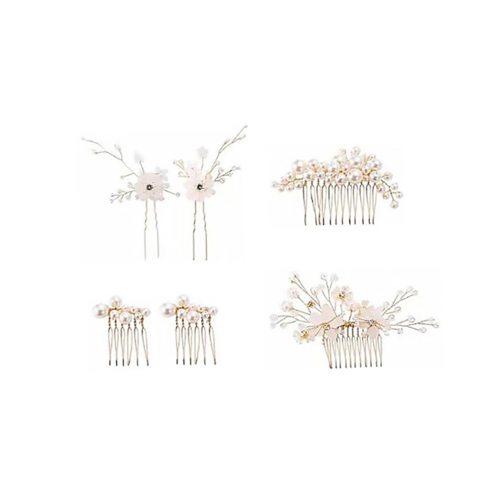 Homoyoyo 6-Piece Pearl Hair Comb Set for Brides