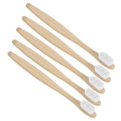 Homoyoyo 5-Piece Travel Toothbrush Set with Round Head and Soft Wavy Bristles