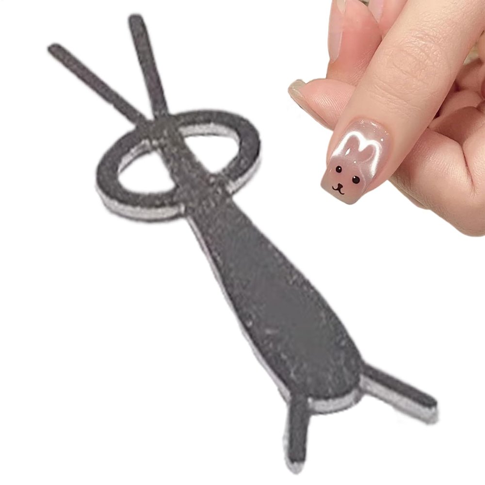 Bunny-Shaped Cat-Eye Nail Magnet for Creative Nail Art