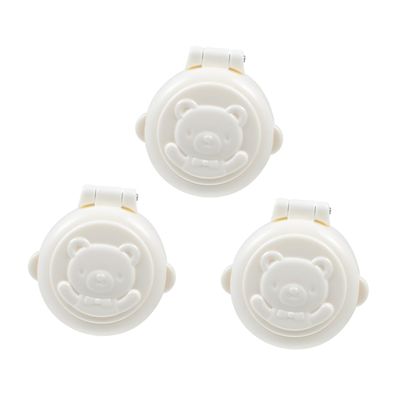 3-Pack Baby-Proof Button Covers, ABS, White, for Washing Machines