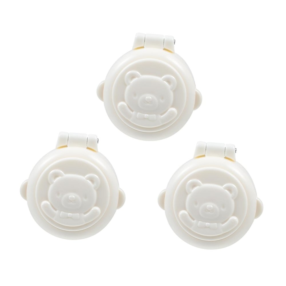 3-Pack Baby-Proof Button Covers, ABS, White, for Washing Machines