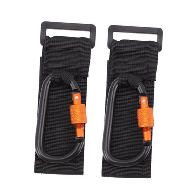 Milisten 2-Piece Stroller Hooks, Durable Aluminum Alloy and Webbing, for Hanging Bags and Diaper Bags